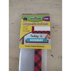 Teacher Created‎ Resources Magnetic Pockets Large Set Of 4 Black Red TCR 20726